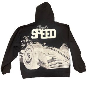 Formula 1 x PacSun SPEED Hoodie BLACK WHITE Organic Cotton Fleece Racing Size L